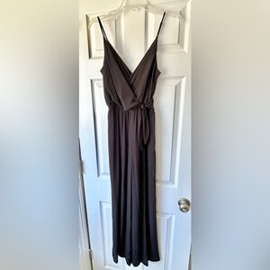 Express Black Flowy Wrap Tie Pantsuit Jumper